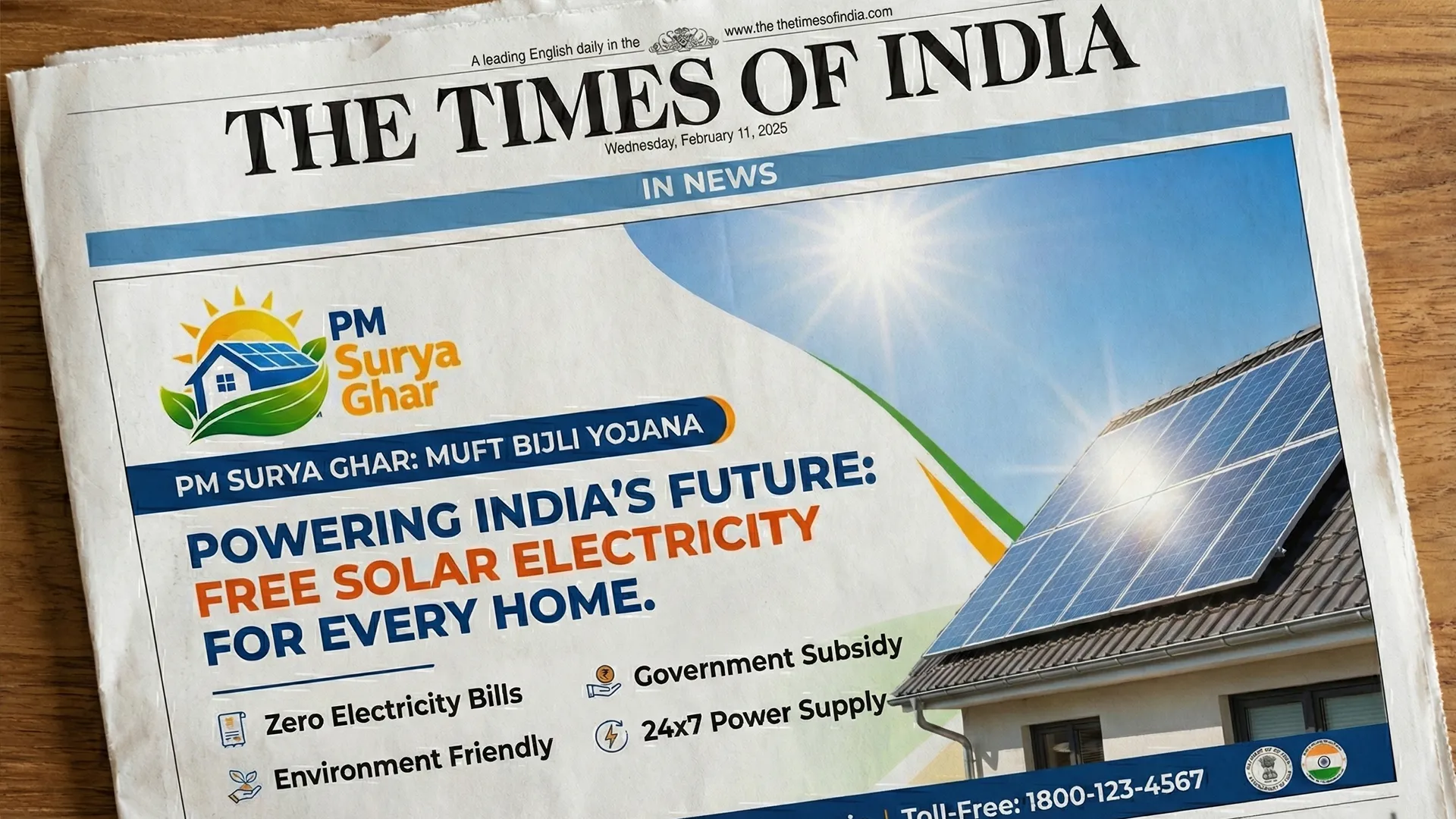 Pm surya Ghar - news paper mokup